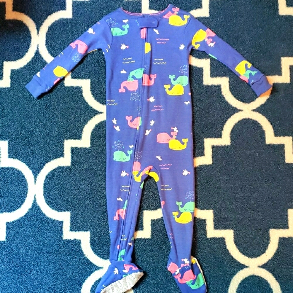 4/$10 NWOT 18m Carter's girls footie pjs whales